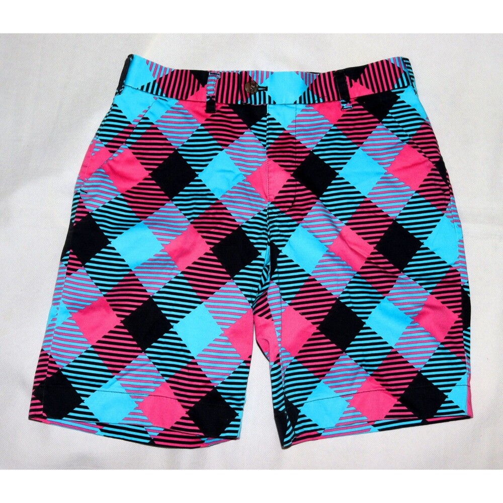 Loudmouth Men's Performance Flat Front Stretch Argyle Preppy Golf Shorts Size 30